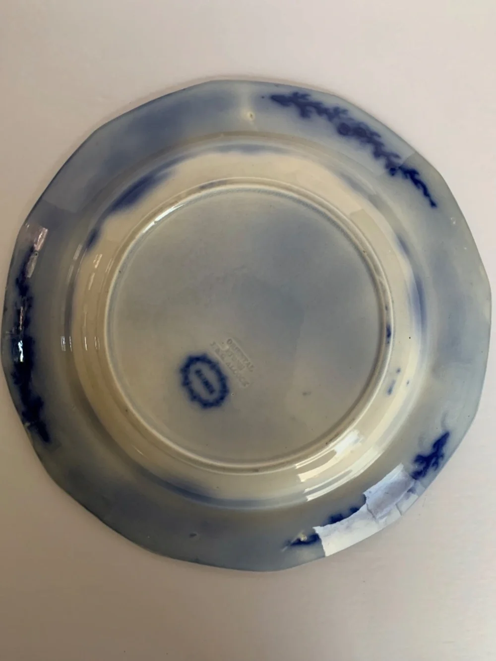 Antique J&G Alcock “Scinde” Flow Blue 10” Soup Plate – Staffordshire England